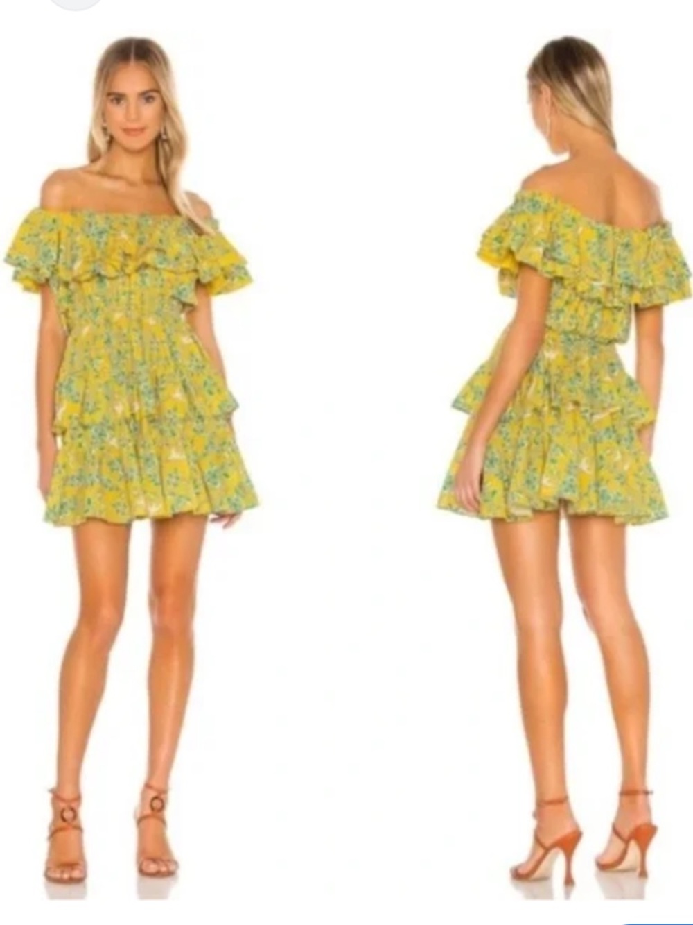 Rhode Dotty Dress in Yellow Eden Sz Medium